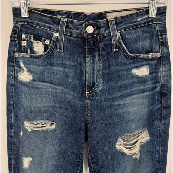 AG ADRIANO GOLDSCHMIED Phoebe Vintage High Waisted Tapered Leg Jeans Size 25 - Picture 3 of 9